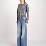 cardigan con ricamo punto croce 076 CHARCOAL sea ny 
