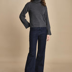 denim a zampa con taschine FAUVE INDIGO fam 