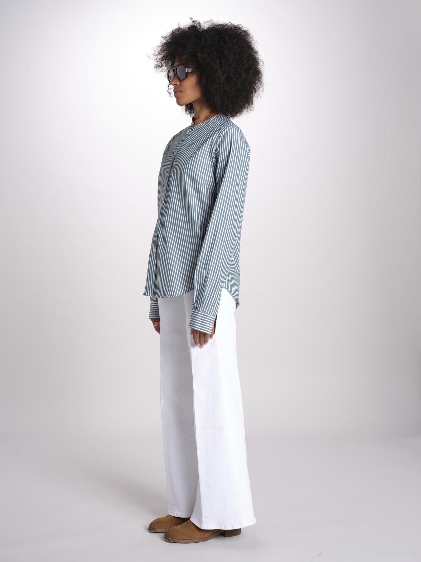camicia a righe con collo guru MICA5630 BV milaura 