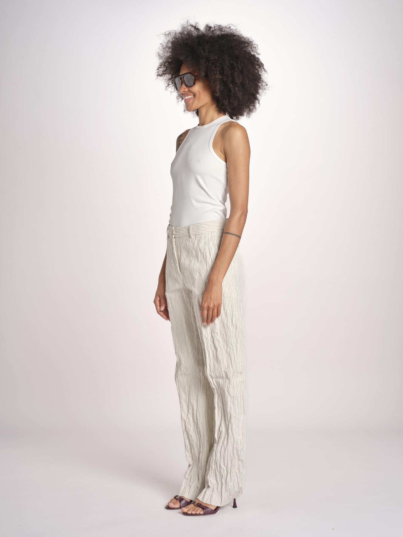 pantalone gessato 0142 22042 NATURALE aspesi 