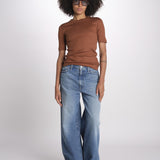 tshirt manica corta a costine KRISTIN IO1100X2351 TOBACCO BR208 ivy oak 