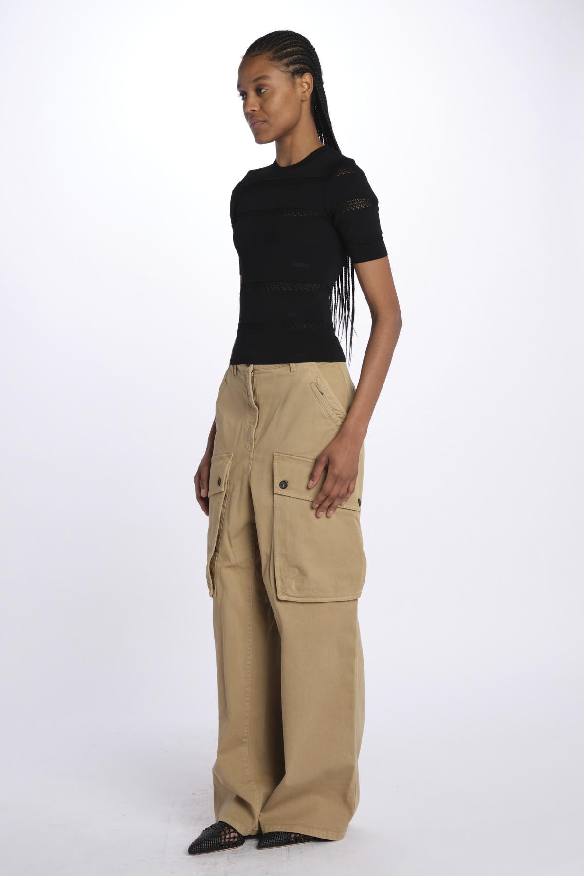 Maglia DEVON m/c inserto pizzo 019 BLACK sea ny 