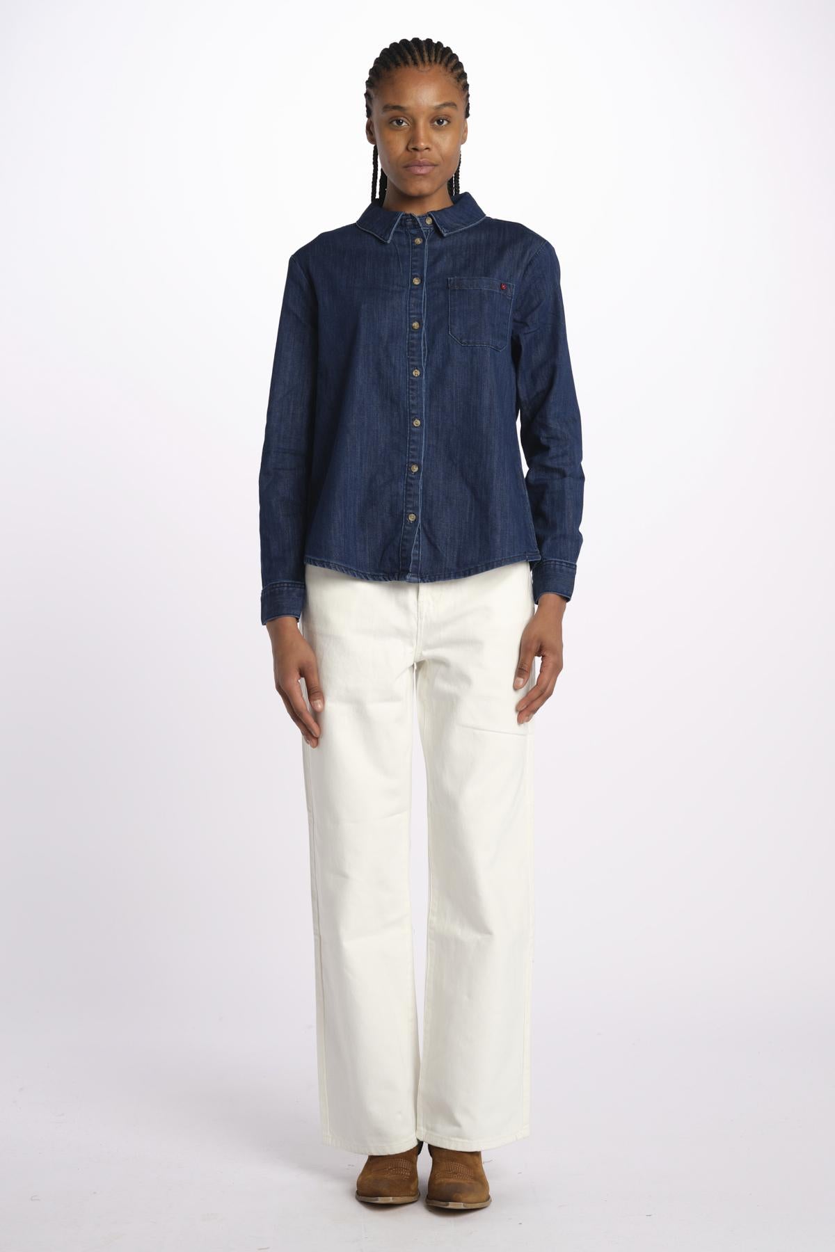 STACY  chemise jeans leggera ls 09 sh by fam. STACY INDIGO fam 