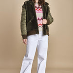 MAGIE maglia con greche BEND516 ECRU PINK hartford 