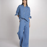 jeans 5 tasche dalla silhouette wide leg VEGA 2615181041600 002 BLU weekend maxmara 