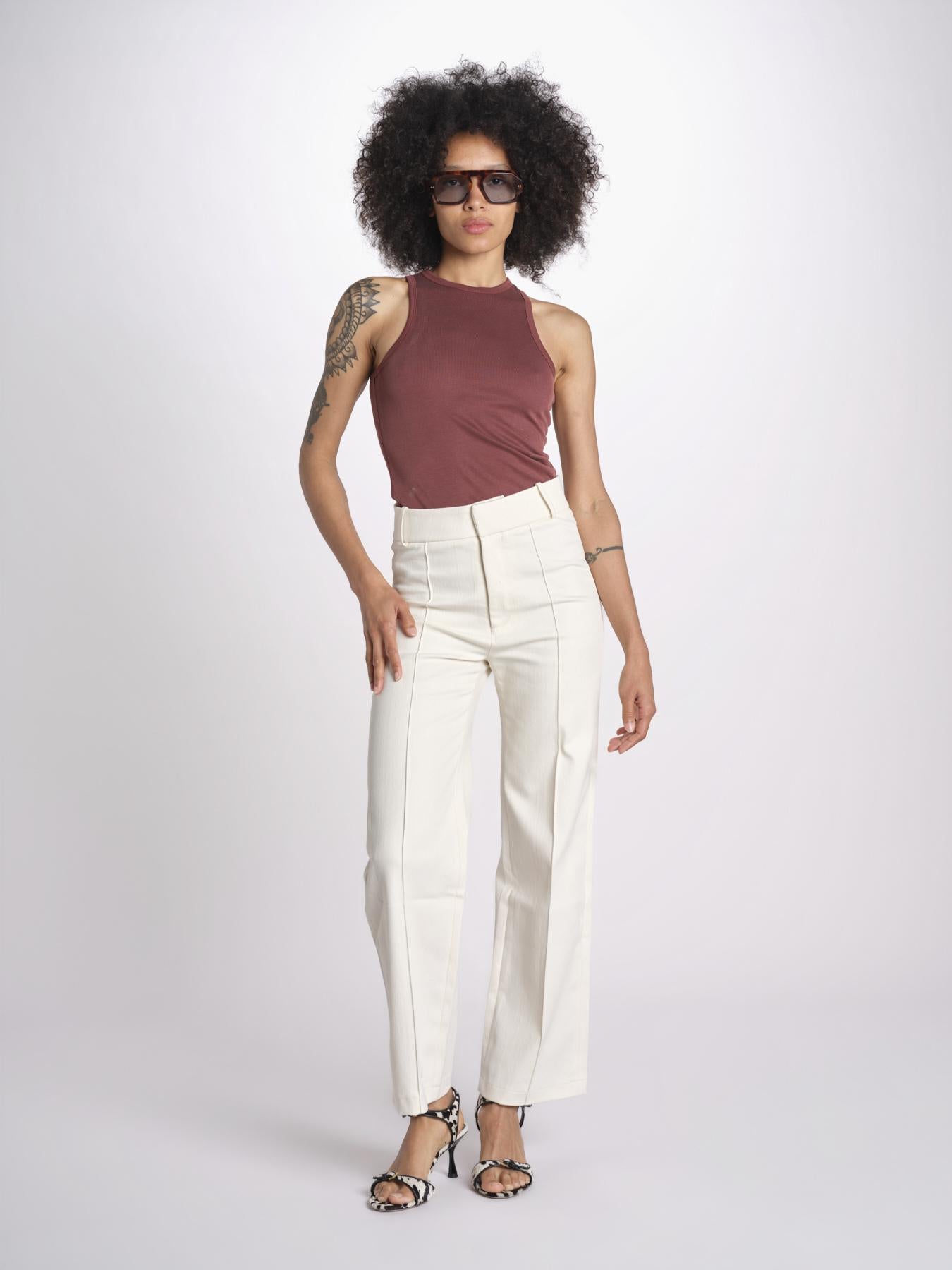 pantalone YOSHITOMO 26R4PAN15 ECRU destree 