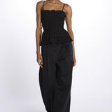 Top MARTINA elastico sangallo DM 1229 BLACK damson madder 