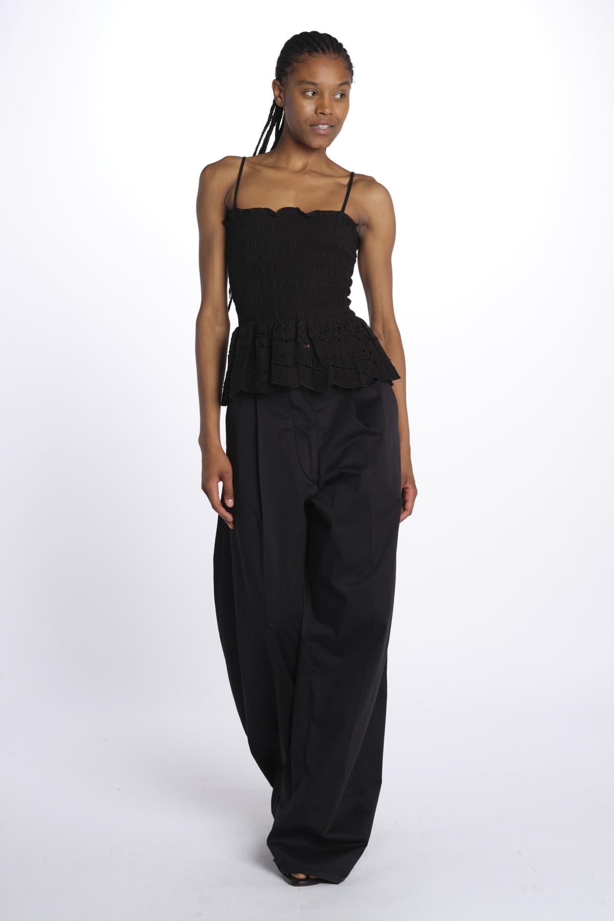 Top MARTINA elastico sangallo DM 1229 BLACK damson madder 