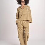pantaloni con fiorellini ricamati THE EMBROIDERED OUTPOST OWB0008575 KHAKI the GREAT 