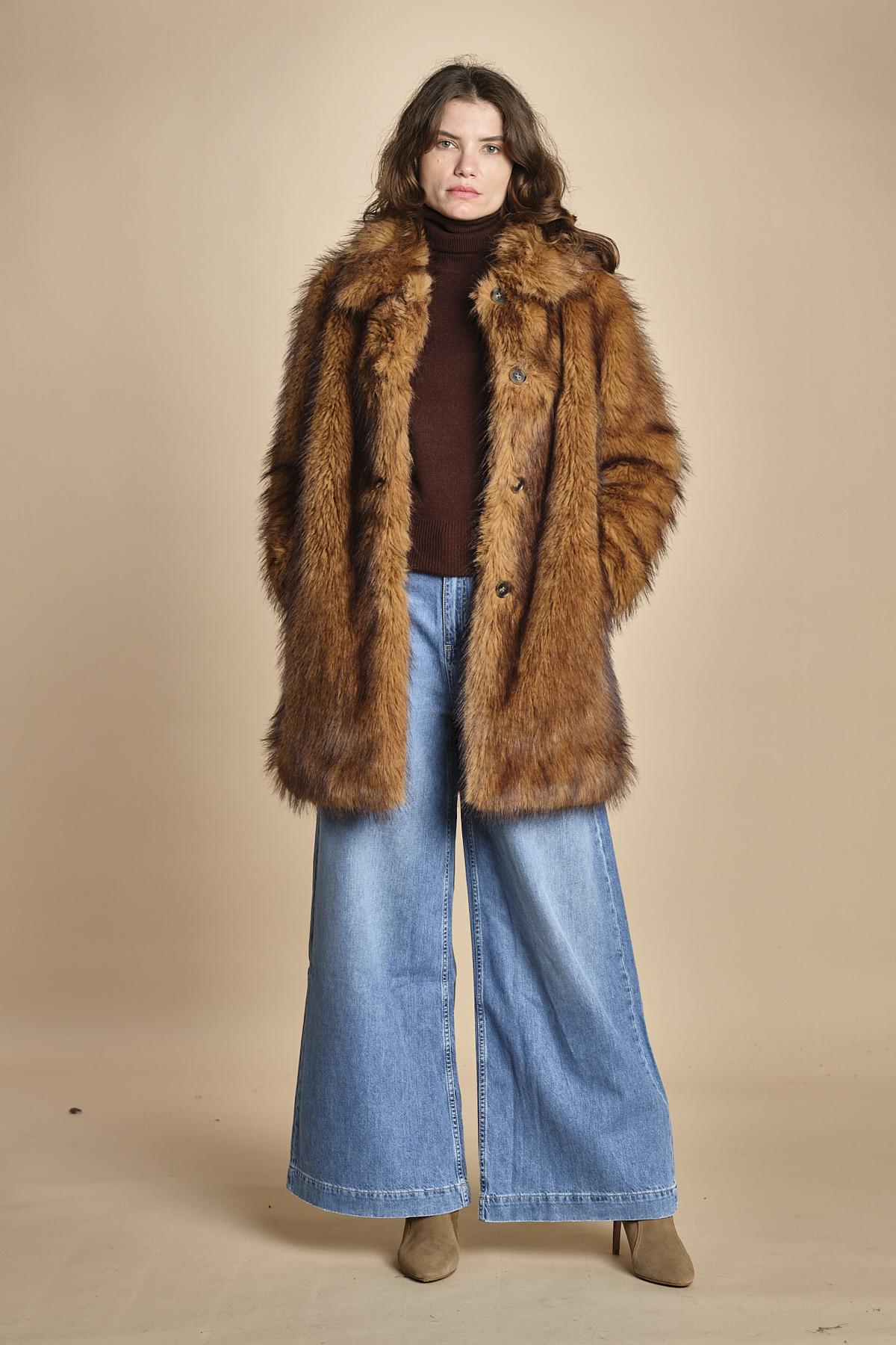 giaccone in ecovolpe LESTOR BEIGE ba&sh 