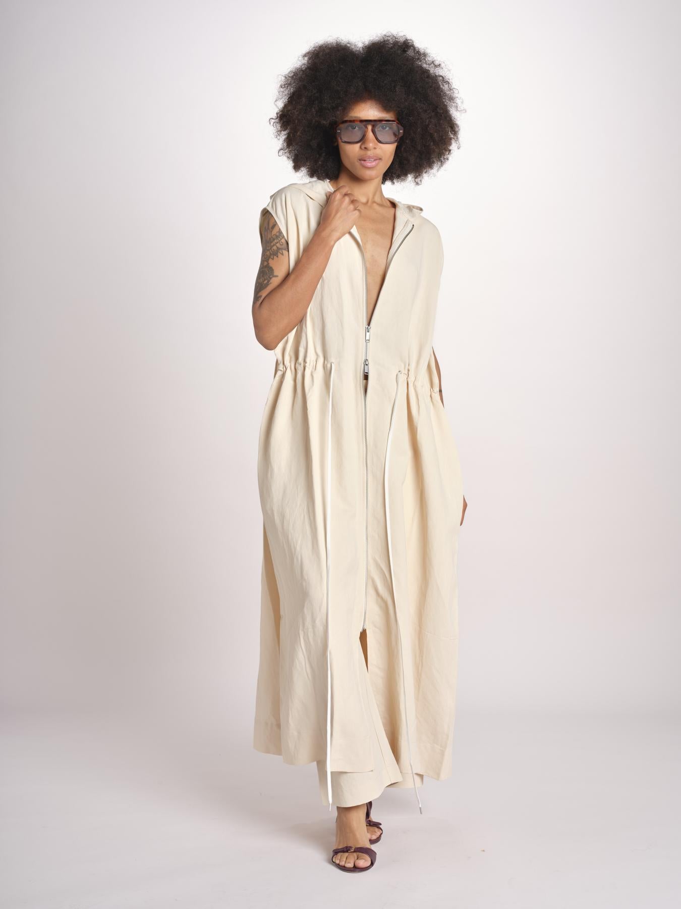gilet lungo con cappuccio MATURIN 1195 CANVAS studio nicholson 