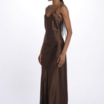 Abito lungo RENATE raso 5451187 TOFFEE herskind 