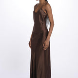 Abito lungo RENATE raso 5451187 TOFFEE herskind 