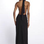 KALISA abito maxi con twist frontale KALISA DEEP BLACK amazuìn 