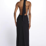 KALISA abito maxi con twist frontale KALISA DEEP BLACK amazuìn 