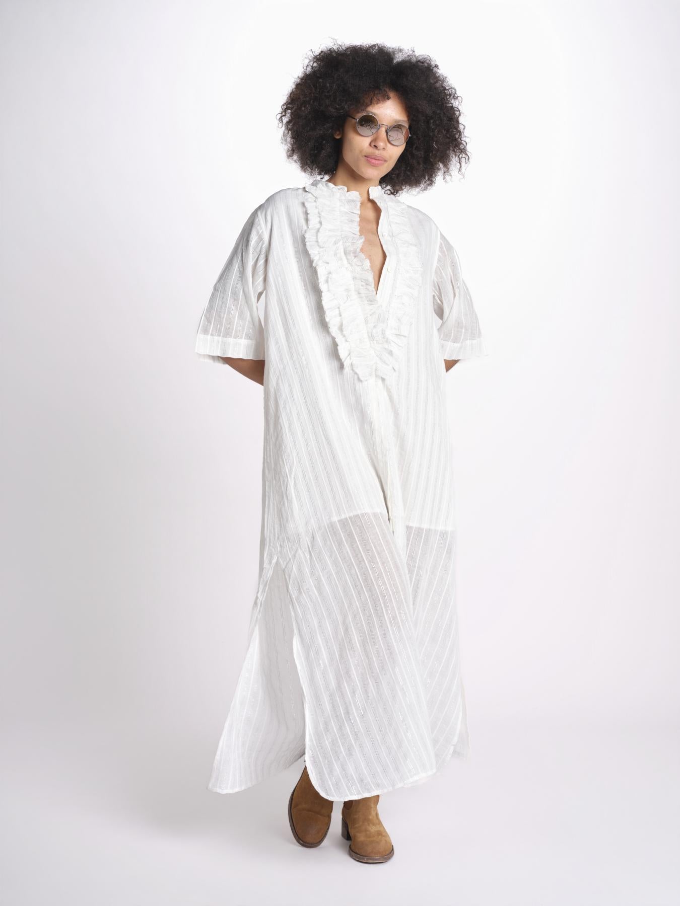 chemisiere gessato argento MAGRITA SHORTLONG ED073UMAGRIT-WHI WHITE laurence bras 