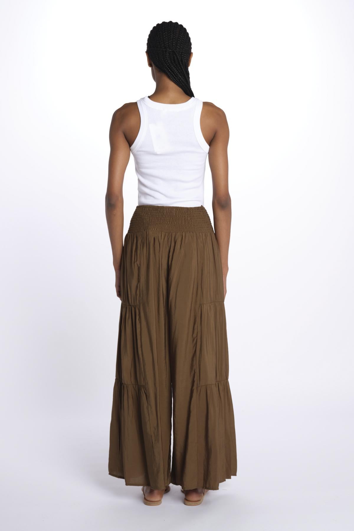 EMILE pantaloni con balze EMILE OLIVE laraethnics 