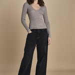 maglia scollo a v NOVA KNIT BLOUSE LIGHT TAUBE herskind 
