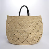 BURURI shopping in paglia con manici a contrasto BURURI NATURALE camalya 