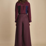 pantalone con sfondo piega BY_1779P BURGUNDI bodice 