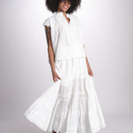 gonna in voille e pizzo CARAVELLE 6EVA53-V07316 BLANC vanessa bruno 