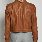 giacca in pelle beige GRANT MARRONE masscob 