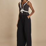 top con fiocco in contrasto THALIA 094 BLACK sea ny 