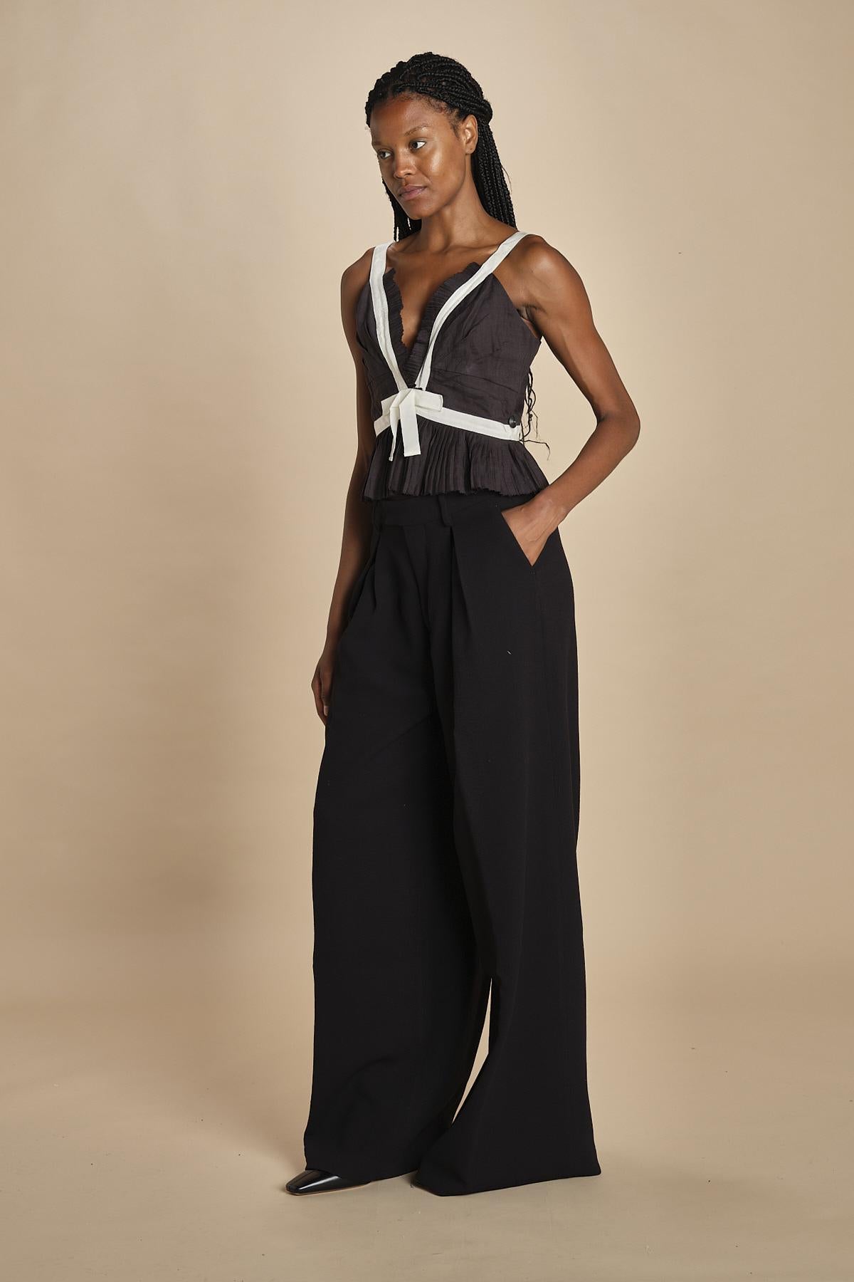 top con fiocco in contrasto THALIA 094 BLACK sea ny 