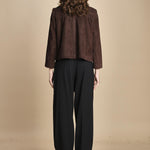 giacchina in camoscio con collo rotondo MILAS CHOCOLAT ba&sh 