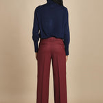 pantalone cropped con risvolto in gabardina MELODIA 652339 164 quelledue 