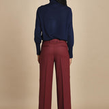 pantalone cropped con risvolto in gabardina MELODIA 652339 164 quelledue 