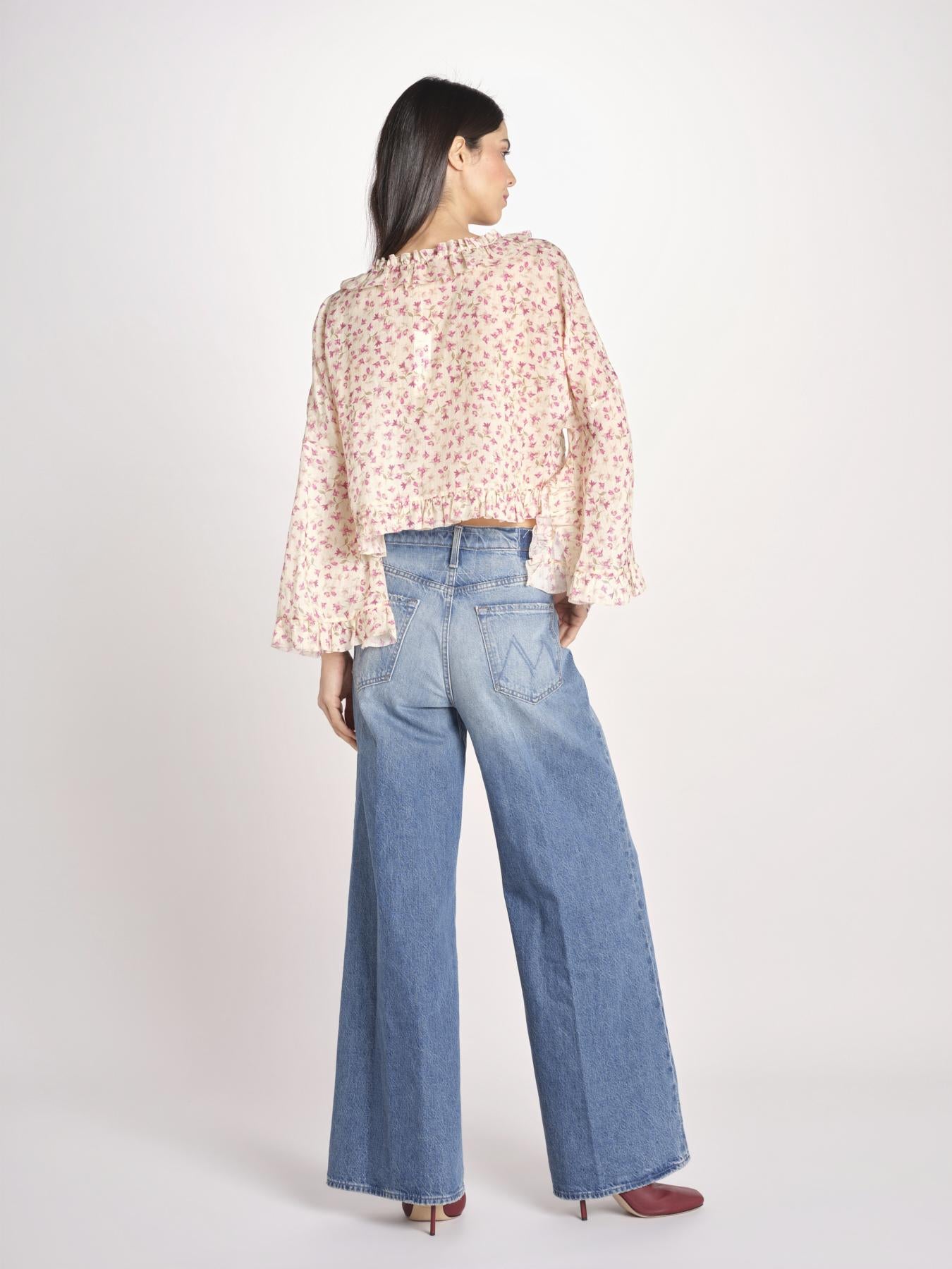 camicia manica lunga con rouches KBL0138 TE0267 kristina ti 