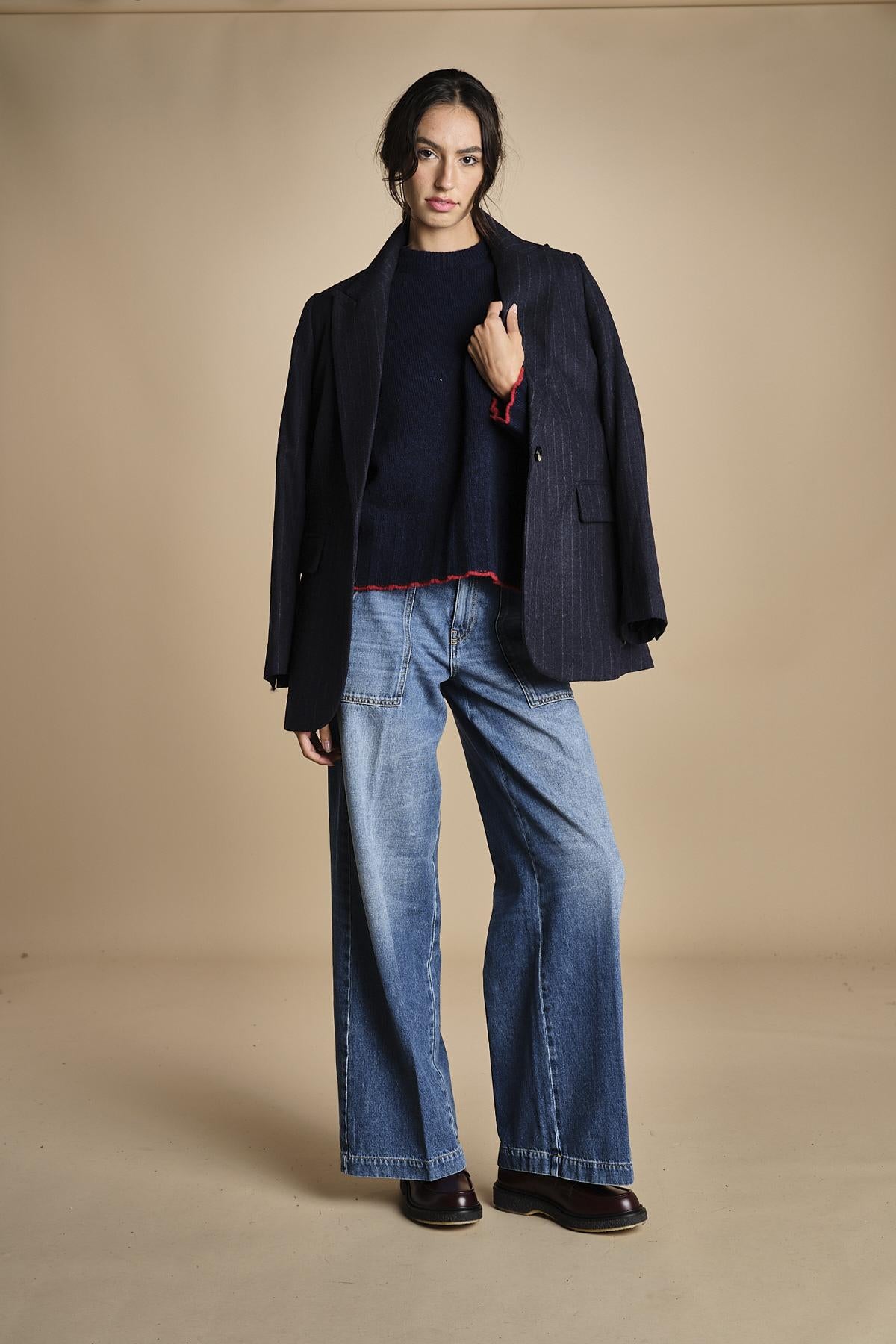 maglia girocollo over CLAUDIA GIROCOLLO BLUNAVY_ROSSO tenne' 