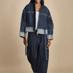 denim over CURVEDWIDE LEG  515324LID D402 DARK INDIGO phillip lim 