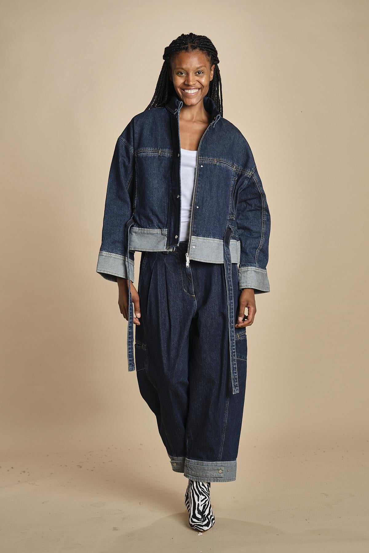 denim over CURVEDWIDE LEG  515324LID D402 DARK INDIGO phillip lim 
