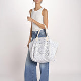 shopping quadrata dipinta a mano SHQM.26E18 213 WHITE SILVER le daf 