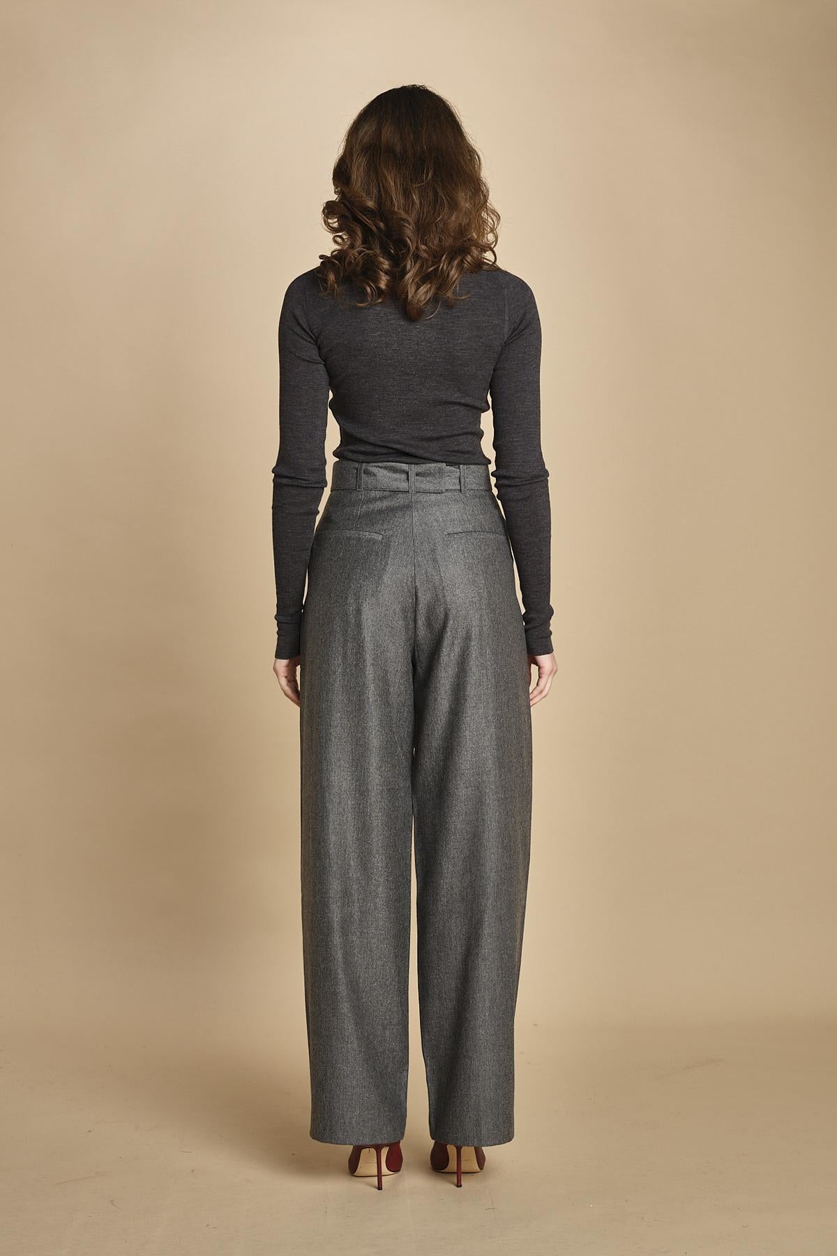 pantalone con due pinces occhio di perenice. PAN0173 GRI0125W soeur 