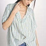 Camicia a righe DIDA SHO71RDIDA-GRE GREEN STRIPES laurence bras 