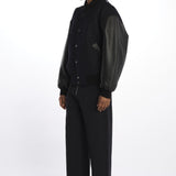 Bomber panno con maniche in pelle ALPH753 DARKESTNAVY studio nicholson 