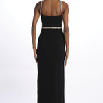  RINA SPLIT GOWN BLACK rebecca vallance 