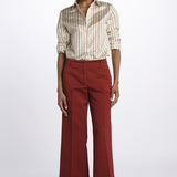 Pantalone MELODY D cropped cotone tinto capo MELODYD408801 48 quelledue 