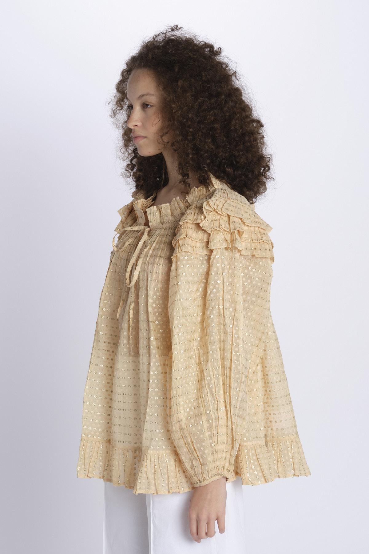 Camicia over pois P24T0350TO NUDE anaak 