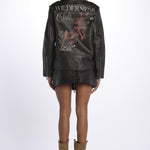giacca over in pelle con grafiche 179540 U205 scotch&soda 