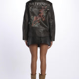 giacca over in pelle con grafiche 179540 U205 scotch&soda 