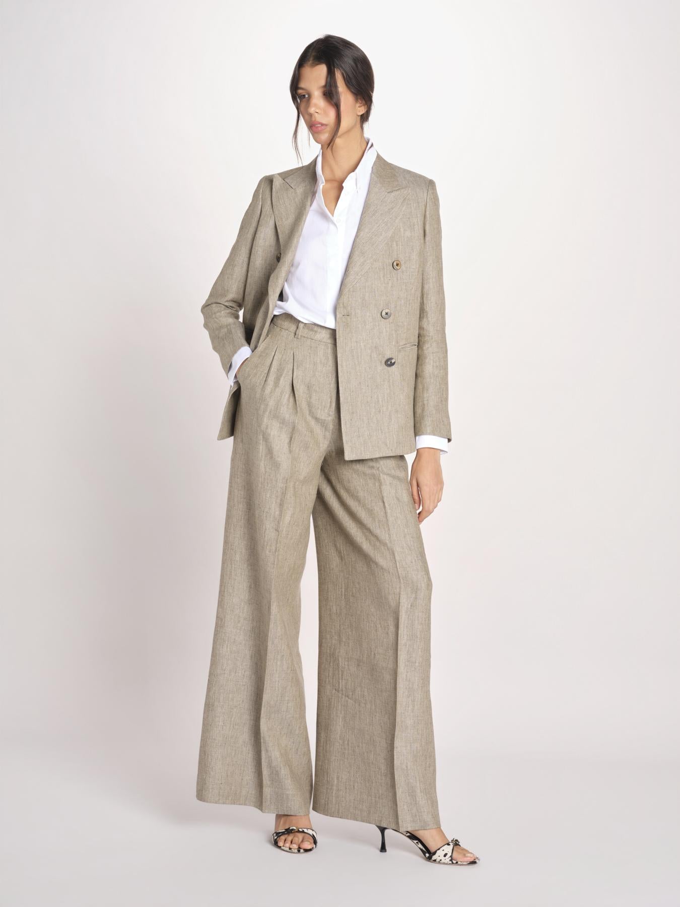 pantalone con due pinces MONIQUE 689 503 26 MORO quelledue 