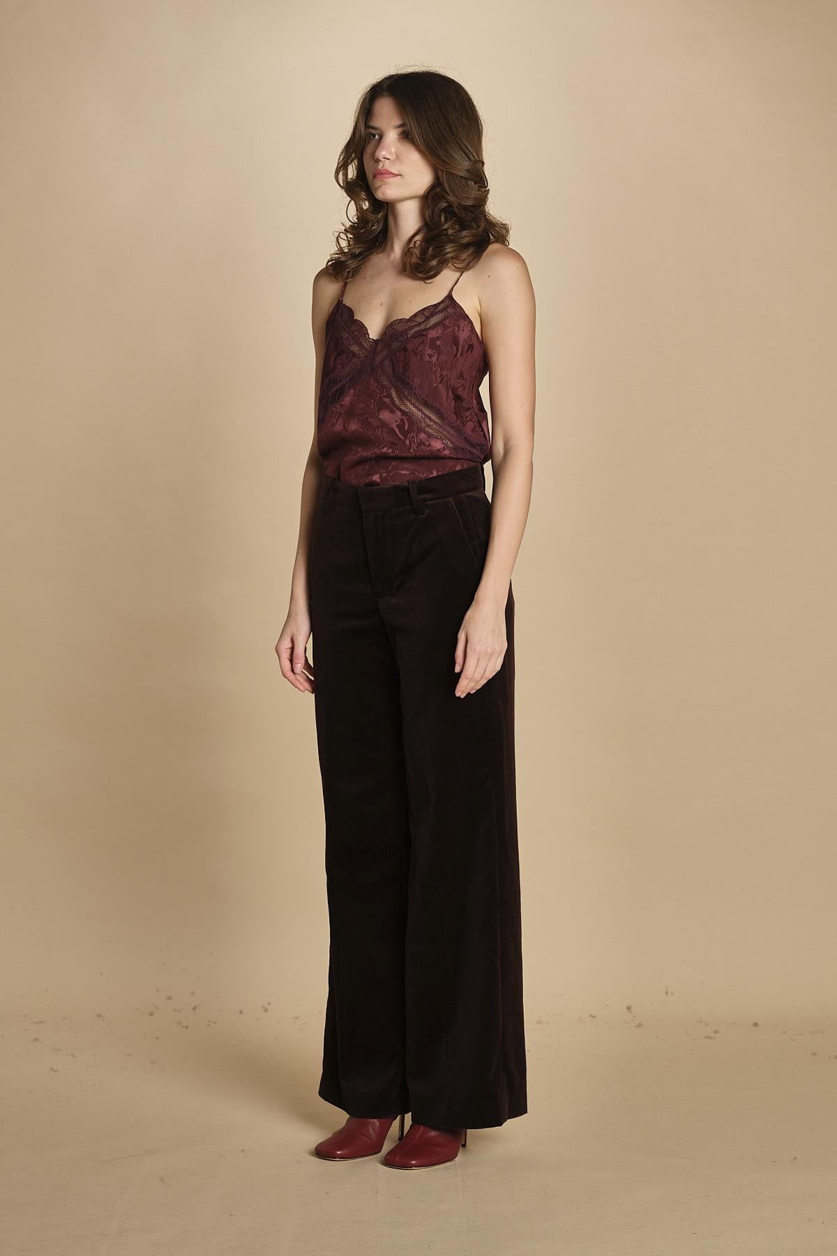 pantalone in velluto. WWPA01868 DARK CHOCOLATE 213 zadig & voltaire 