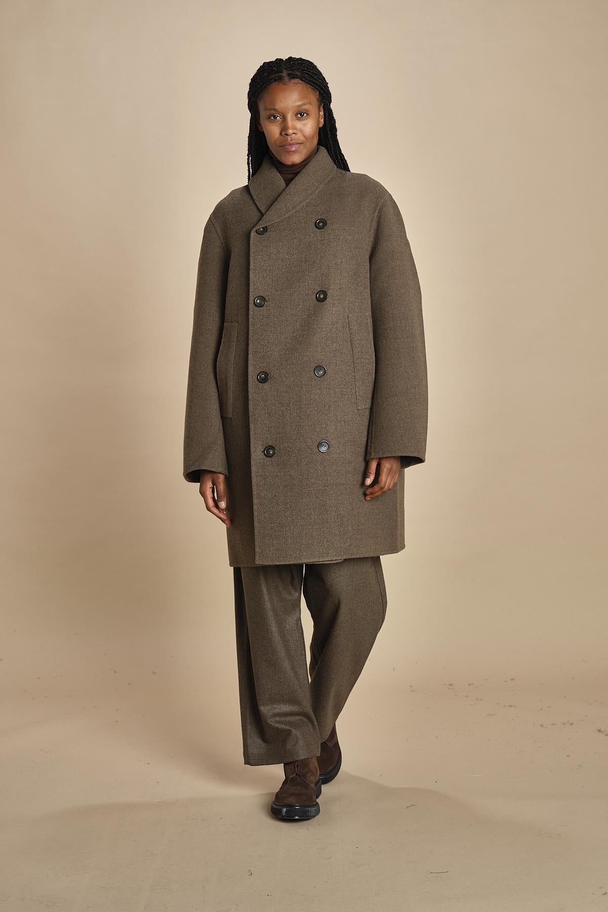 cappotto doppiopetto panno CROSS MINK sofie d'hoore 