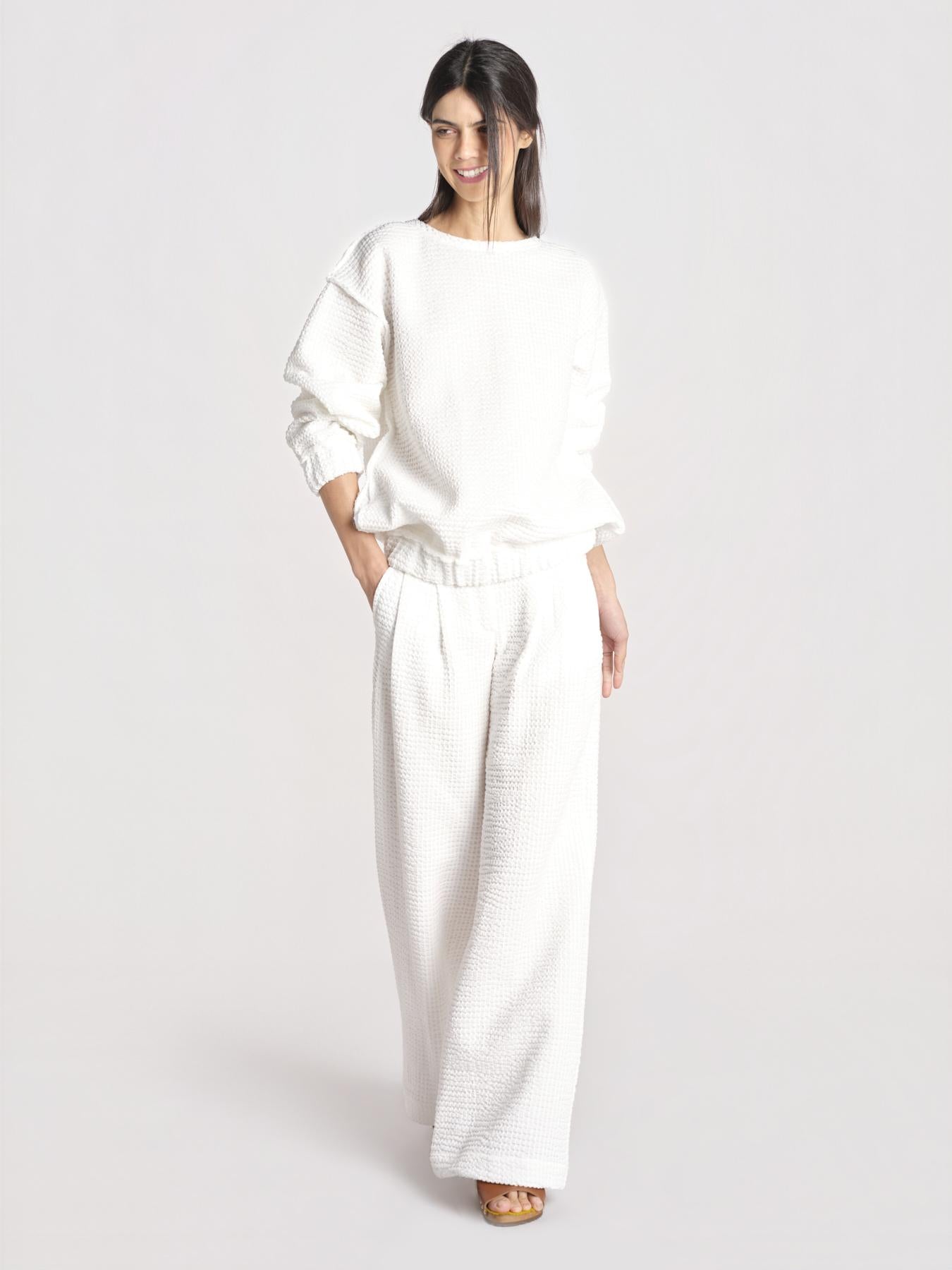 maglia effetto waffle JEJIA MJD171_SHUKU3 WHITE WAFFLE jejia 