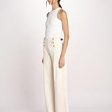 pantalone marinaio con bottoni oro MARINE COMFRTIBULL NATURAL true avenue 