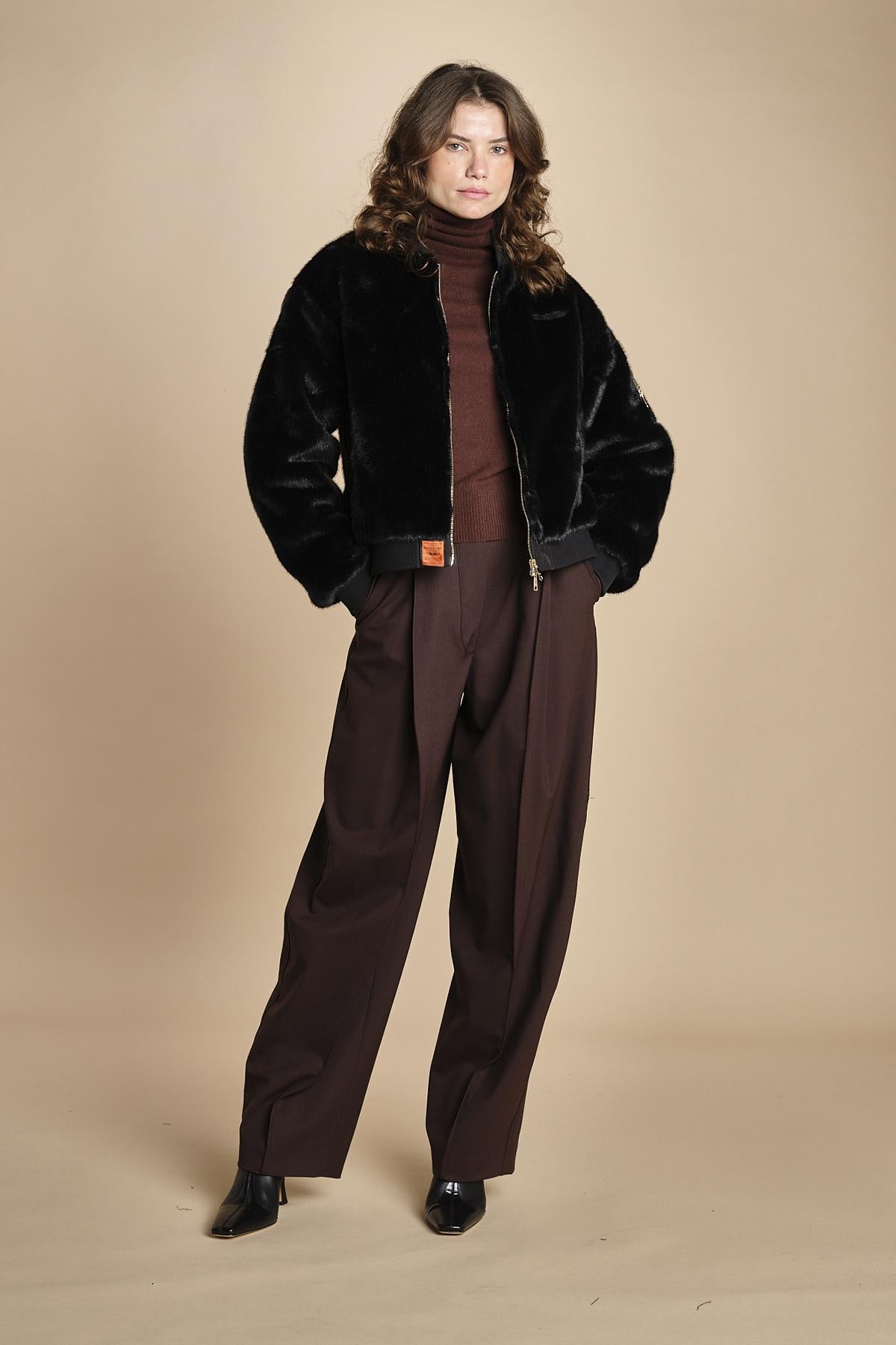 bomber in ecopelliccia BWSEWARDF5 BLACK bombers original 